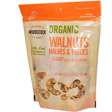 Woodstock,  Walnuts, Halves and Pieces, 5.5 oz (156 g)