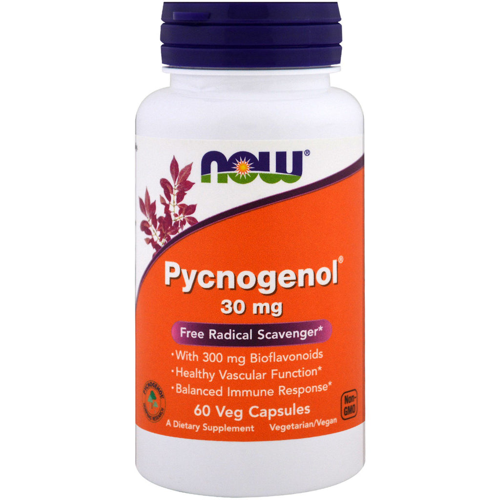 Nu voedingsmiddelen, Pycnogenol, 30 mg, 60 vegetarische capsules
