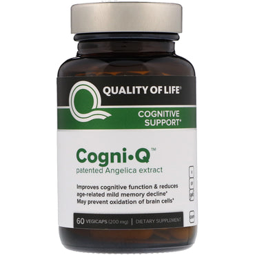 Quality of Life Labs, CogniÂ·Q, Soutien cognitif, 200 mg, 60 VegiCaps