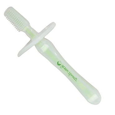 iPlay Inc., brotos verdes, escova de dentes de silicone para bebês, 3 a 12 meses