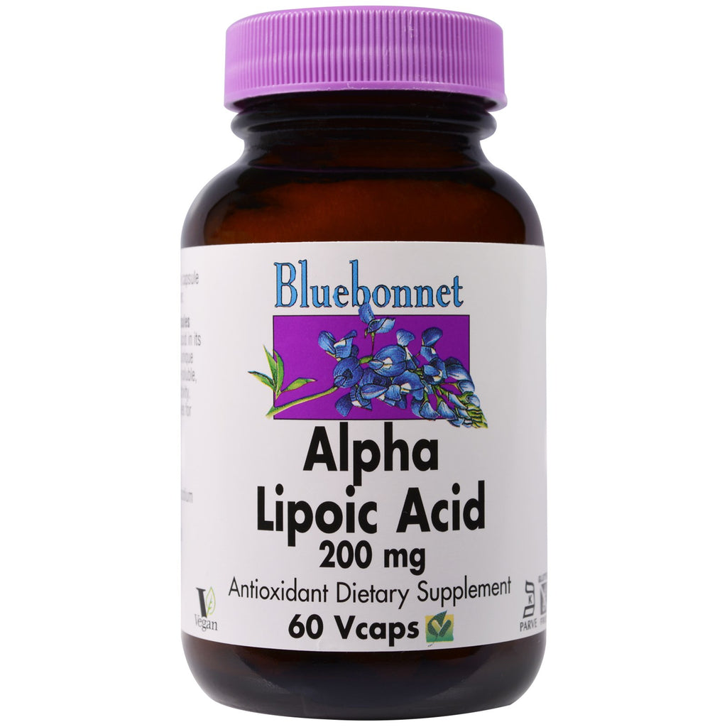 Bluebonnet Nutrition, חומצה אלפא ליפואית, 200 מ"ג, 60 Vcaps