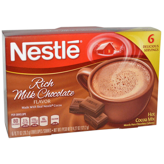 Nestle Hot Cocoa Mix รสช็อกโกแลตนมเข้มข้น 6 ซอง แต่ละซอง 0.71 ออนซ์ (20.2 กรัม)