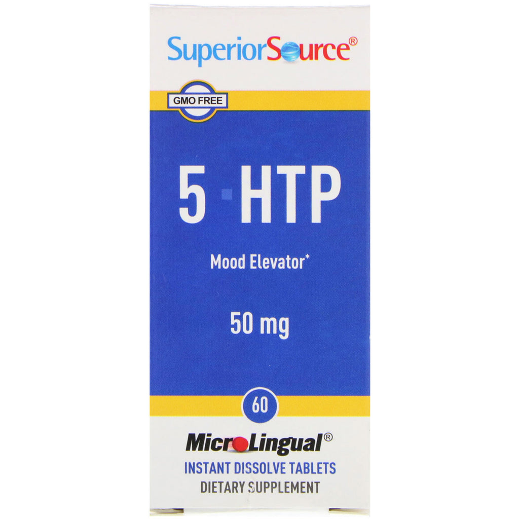 Superior Source, 5-HTP, 50 mg, 60 mikrojęzykowych tabletek do natychmiastowego rozpuszczania
