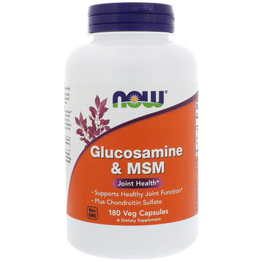 Now Foods, Glucosamine et MSM, 180 capsules végétales