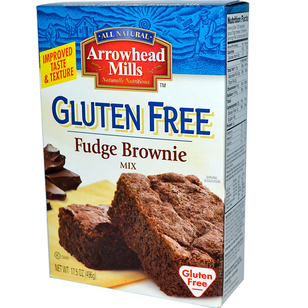 Arrowhead Mills, sans gluten, mélange de brownie au fudge, 17,5 oz (496 g)