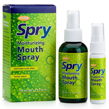 Xlear Spry Spray Hidratante Boca Menta Ligera Paquete de 2 4.5 fl oz (134 ml)