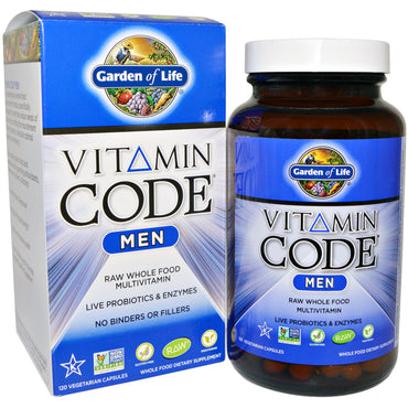 Garden of Life, Código de vitaminas, Hombres, 120 cápsulas vegetarianas