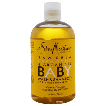 Shea Moisture, nettoyant et shampoing pour bébé, avec encens et myrrhe, 13 fl oz (384 ml)