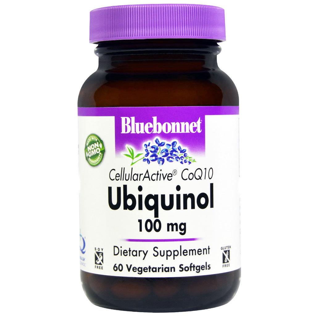 Bluebonnet Nutrition, Ubiquinol, cellulair actieve CoQ10, 100 mg, 60 vegetarische softgels