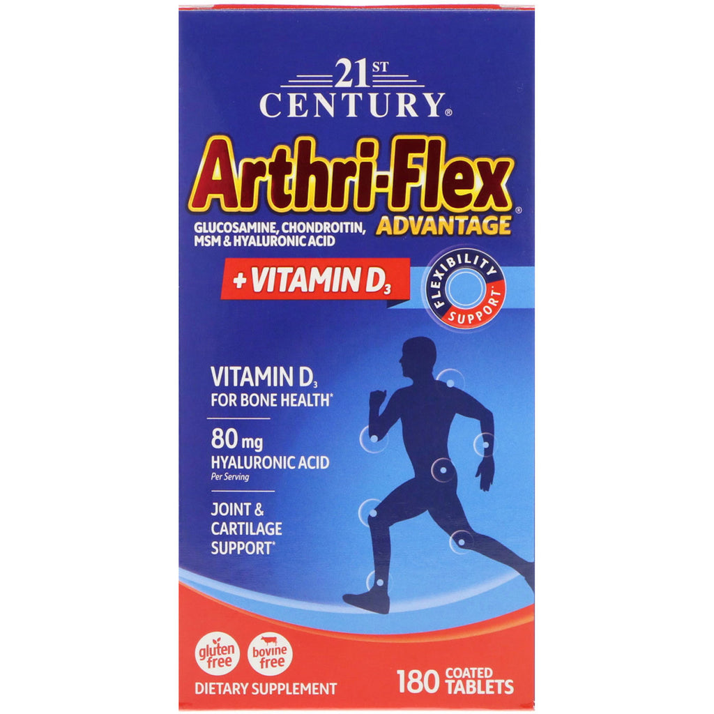 21e siècle, Arthri-Flex Advantage + Vitamine D3, 180 comprimés enrobés
