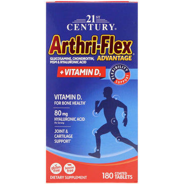 21 世紀、arthri-flex アドバンテージ + ビタミン d3、コーティング錠 180 錠