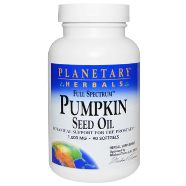 Planetary Herbals, espectro completo, aceite de semilla de calabaza, 1000 mg, 90 cápsulas blandas