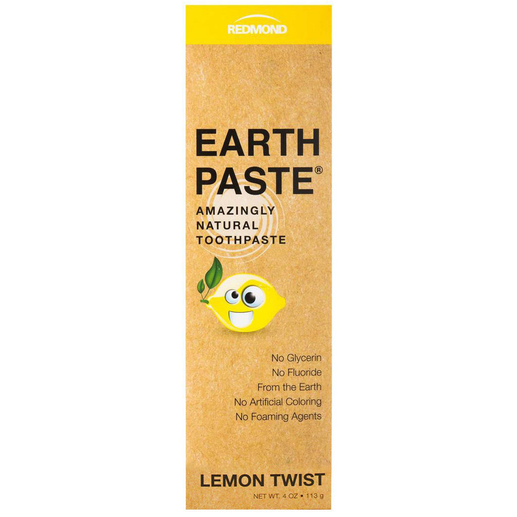 Redmond Trading Company, Earthpaste, verbazingwekkend natuurlijke tandpasta, Lemon Twist, 4 oz (113 g)