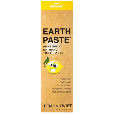 Redmond Trading Company, Earthpaste, dentifrice incroyablement naturel, Lemon Twist, 4 oz (113 g)