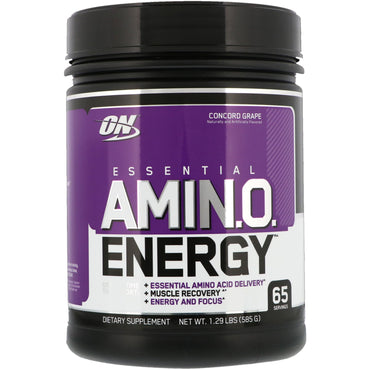 Optimum Nutrition, Essential Amino Energy, Concord Grape, 1,29 lbs (585 g)