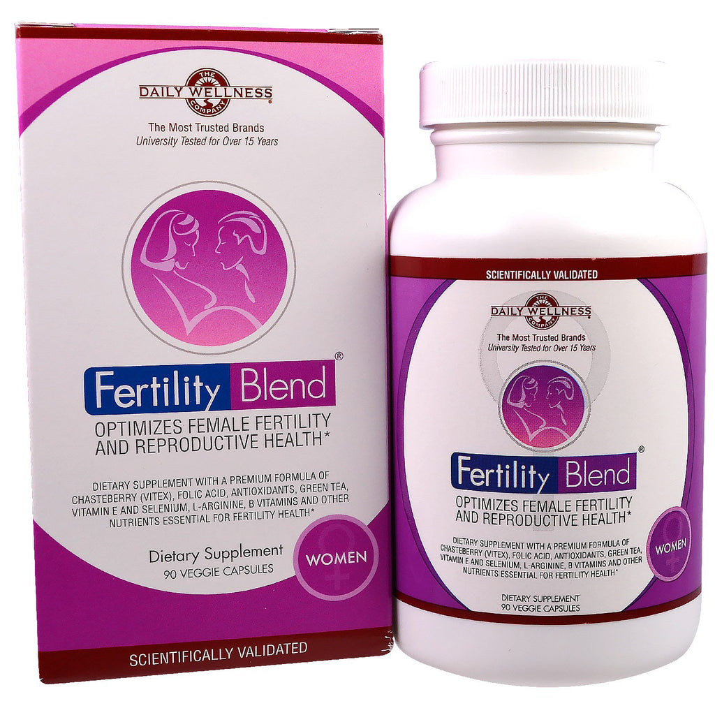 Daily Wellness Company, Mistura de Fertilidade para Mulheres, 90 Cápsulas Vegetais