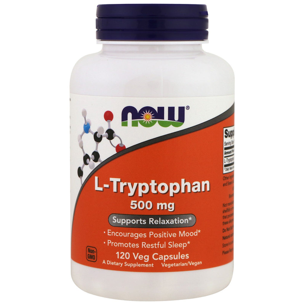 Nu voedingsmiddelen, L-tryptofaan, 500 mg, 120 vegetarische capsules