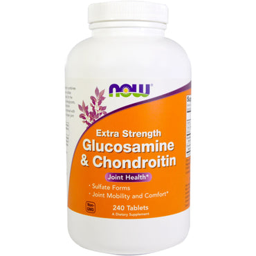 Nu voedingsmiddelen, glucosamine & chondroïtine, extra sterkte, 240 tabletten