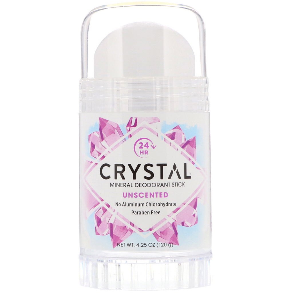Crystal Body Deodorant, minerale deodorantstick, ongeparfumeerd, 4,25 oz (120 g)