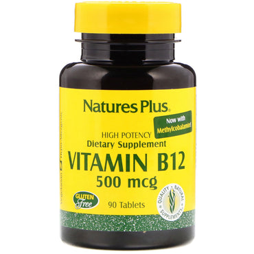 Nature's Plus, 비타민 B-12, 500mcg, 90정