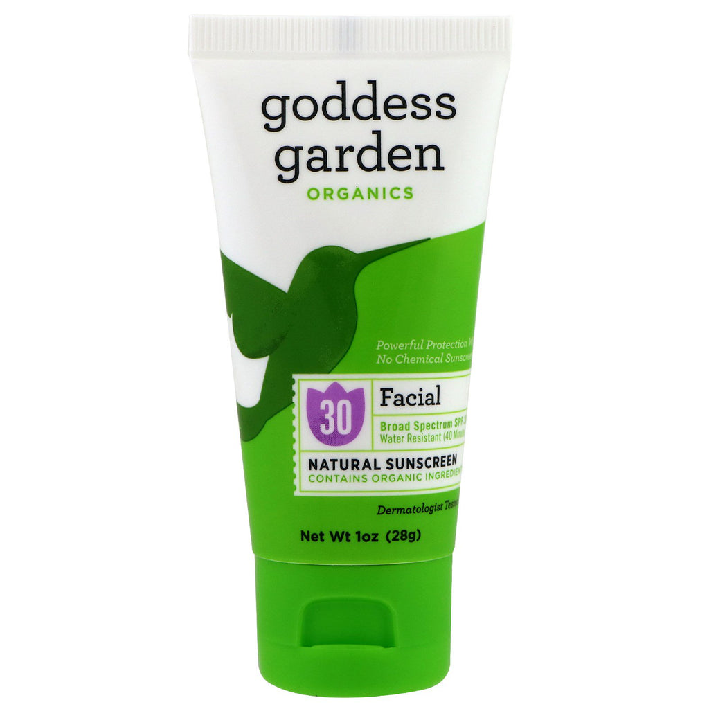 קרם הגנה טבעי של Goddess Garden s Facial Natural SPF 30 1 oz (28 גרם)