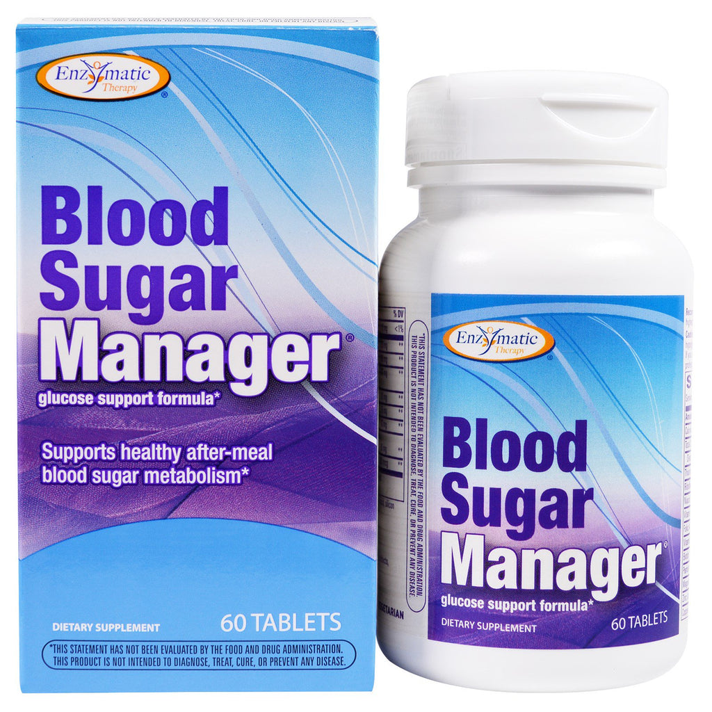 Terapia enzymatyczna, menadżer poziomu cukru we krwi, 60 tabletek