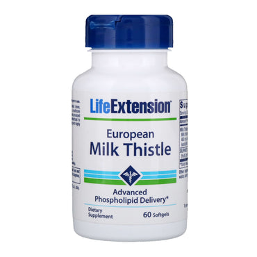 Extensão de vida, cardo leiteiro europeu, 60 cápsulas moles