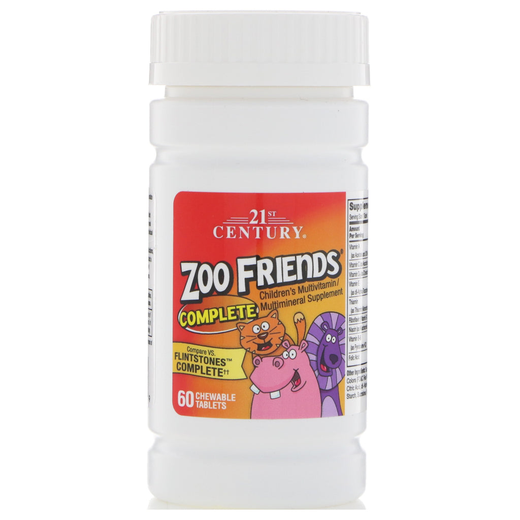 21st Century, Zoo Friends Complete, 60 Chewable Tablets