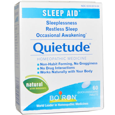 Boiron, quietude, ayuda para dormir, 60 comprimidos de disolución rápida