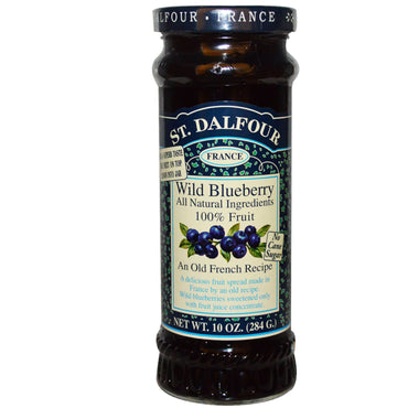 St. Dalfour, mirtilli selvatici, crema spalmabile deluxe ai mirtilli selvatici, 10 oz (284 g)