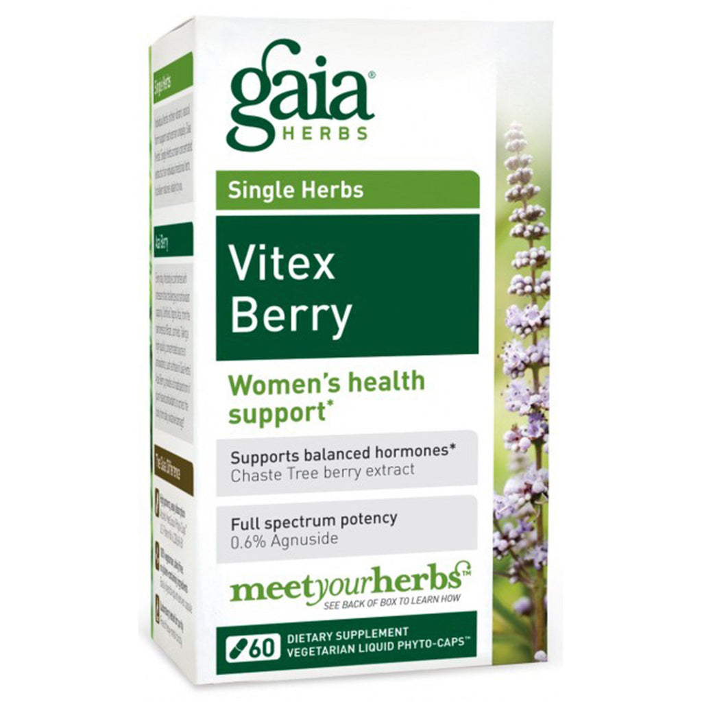 Hierbas Gaia, baya vitex, 60 fitocápsulas líquidas vegetales