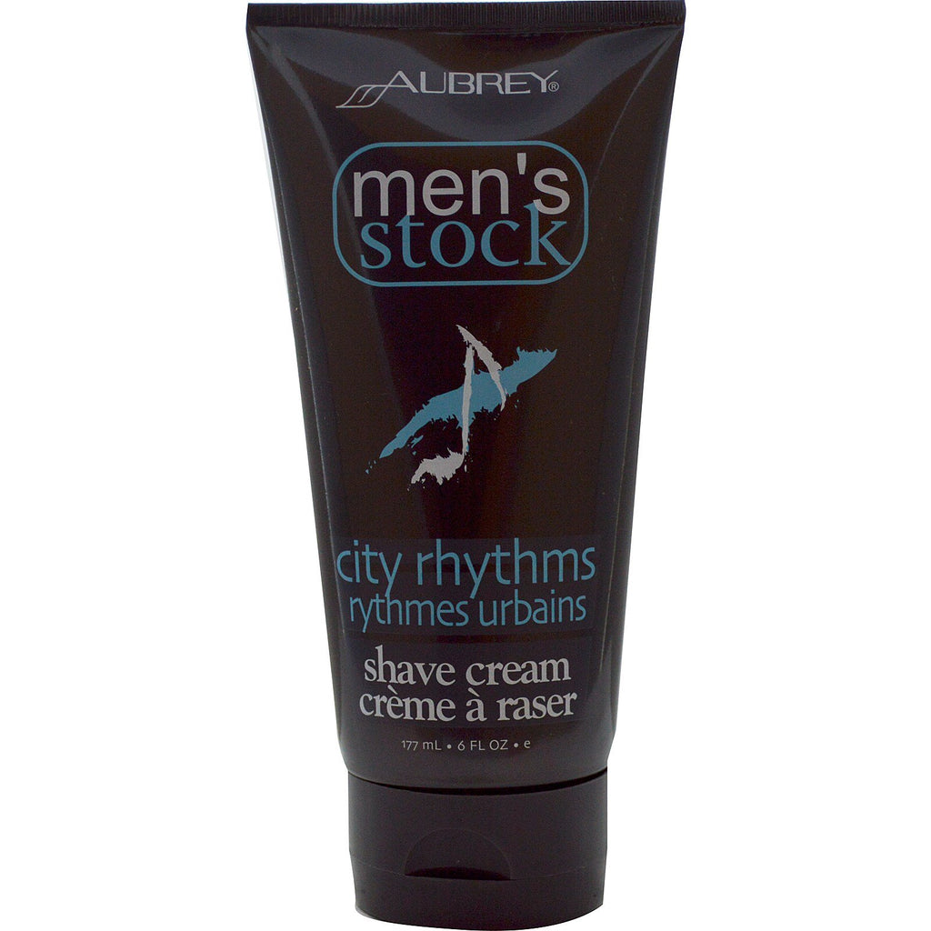 Aubrey s, Men's Stock, Crema de afeitar, City Rhythms, 6 fl oz (177 ml)