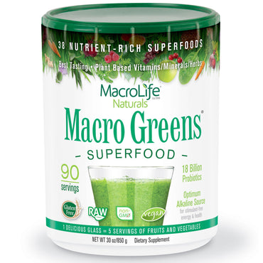 Macrolife Naturals, Macro Greens, Superfood, 30 oz (850 g)