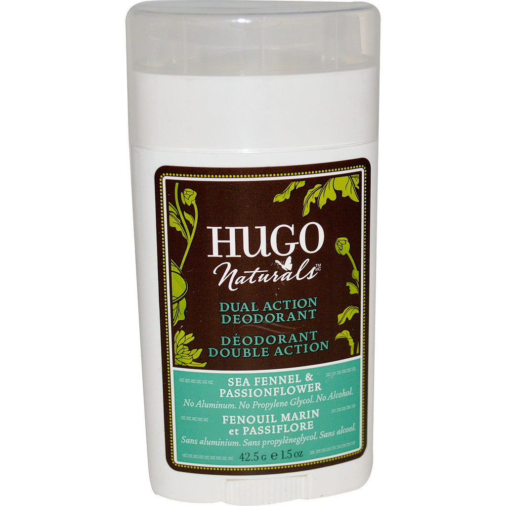 Hugo Naturals, Dual Action deodorant, havfennikel og pasjonsblomst, 1,5 oz (42,5 g)