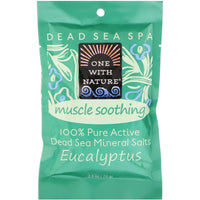 One with Nature, Dead Sea Spa, Mineral Salts, Muscle Soothing, Eucalyptus, 2.5 oz (70 g)