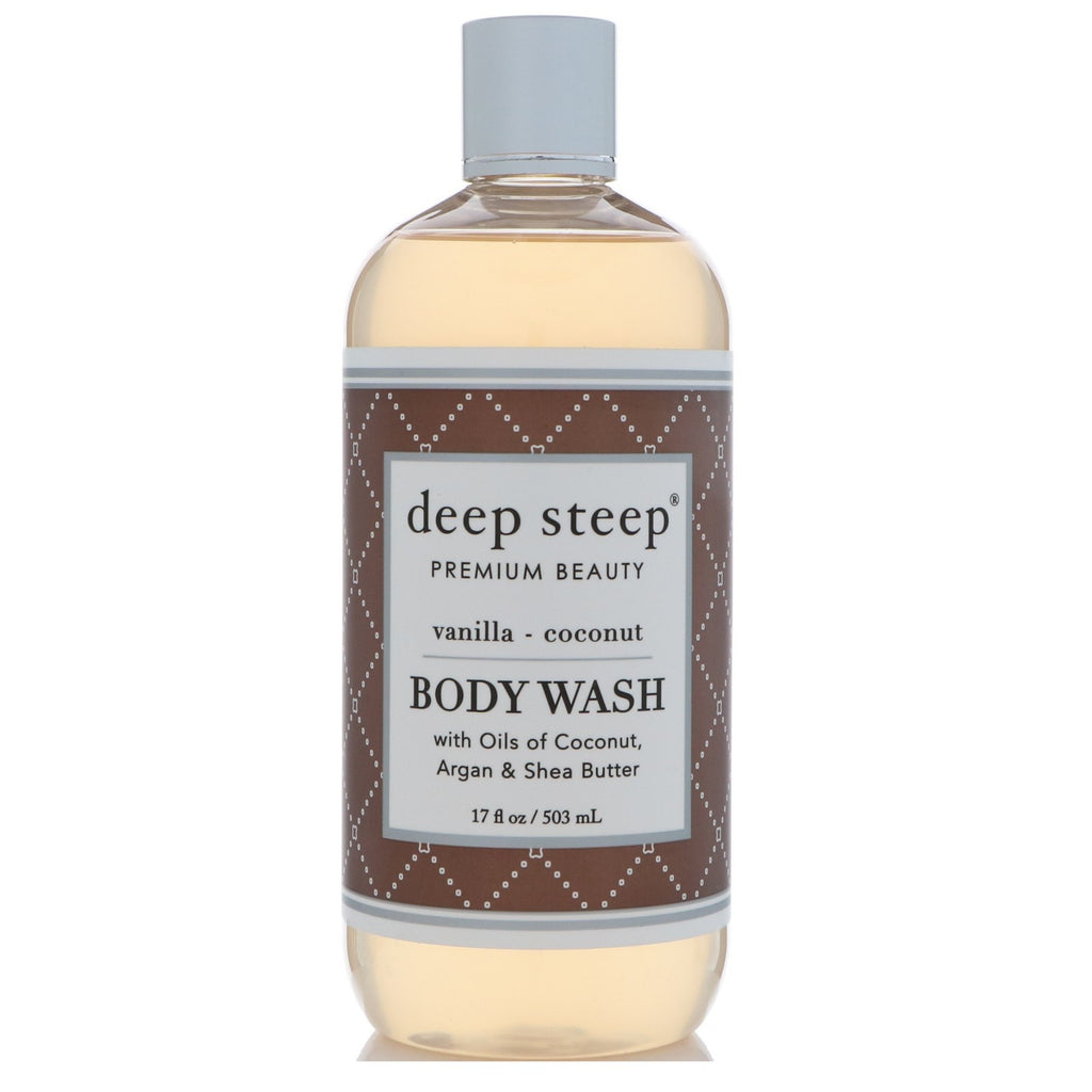 Deep Steep, Body Wash, Vanille - Kokosnoot, 17 fl oz (503 ml)