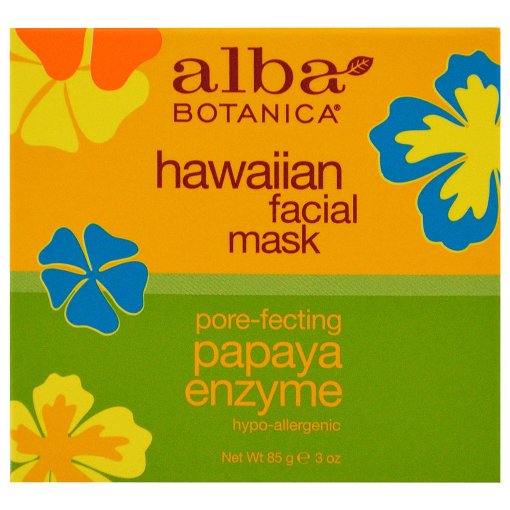 Alba Botanica, mască facială hawaiană, enzimă de papaya care afectează porii, 3 oz (85 g)
