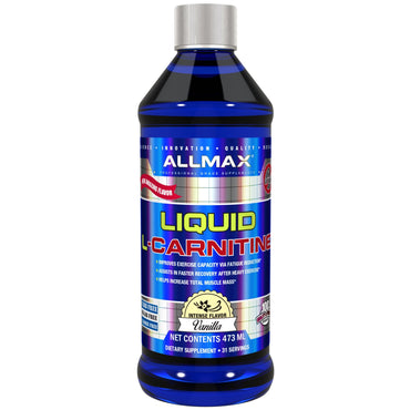 ALLMAX Nutrition, L-Carnitine liquide + vitamine B5, saveur vanille, 16 oz (473 ml)