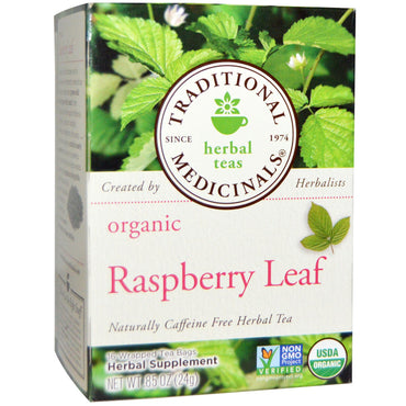Traditional Medicinals, Relaxation Teas,  Raspberry Leaf, Naturally Caffeine Free, 16 Wrapped Tea Bags, .85 oz (24 g)