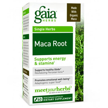 Ervas Gaia, raiz de maca, 60 cápsulas vegetais