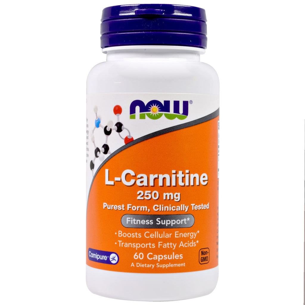 Now Foods, L-carnitină, 250 mg, 60 capsule
