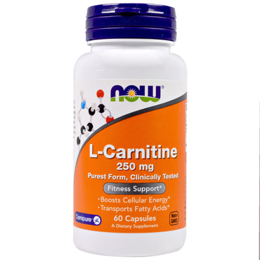 Now Foods, L-Carnitina, 250 mg, 60 cápsulas