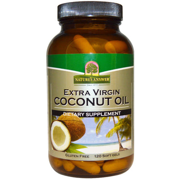 Nature's Answer, Aceite de coco virgen extra, 120 cápsulas blandas