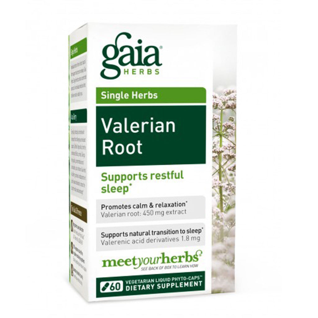 Gaia Herbs, raíz de valeriana, 60 fitocápsulas líquidas vegetarianas