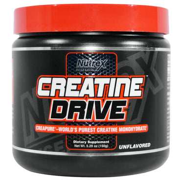 Nutrex Research, Creatine Drive, Créatine Monohydrate, Sans saveur, 5,29 oz (150 g)