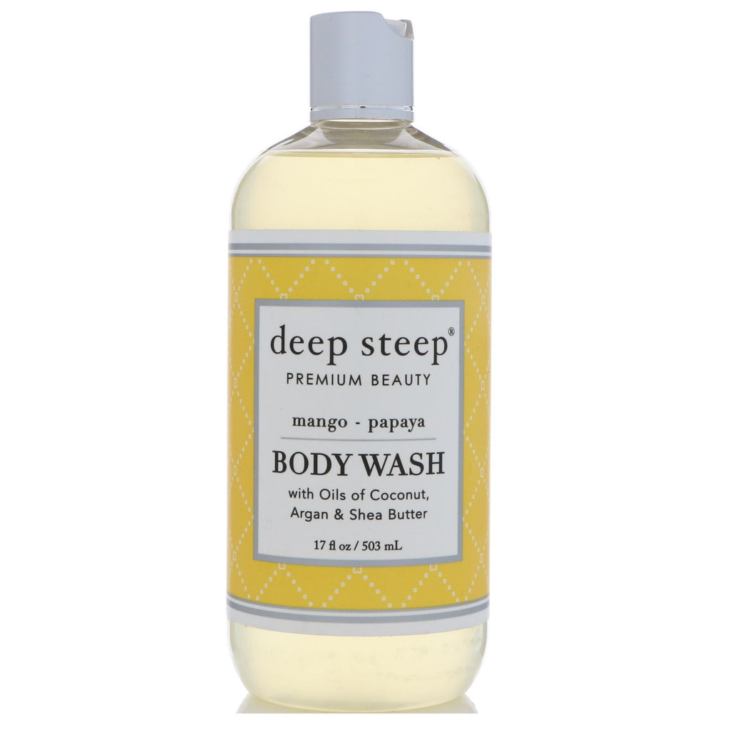Deep Steep, Płyn do mycia ciała, Mango Papaya, 17 uncji (503 ml)