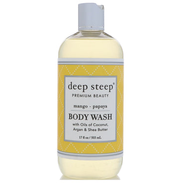 Deep Steep, ครีมอาบน้ำ, มะละกอมะม่วง, 17 ออนซ์ (503 มล.)