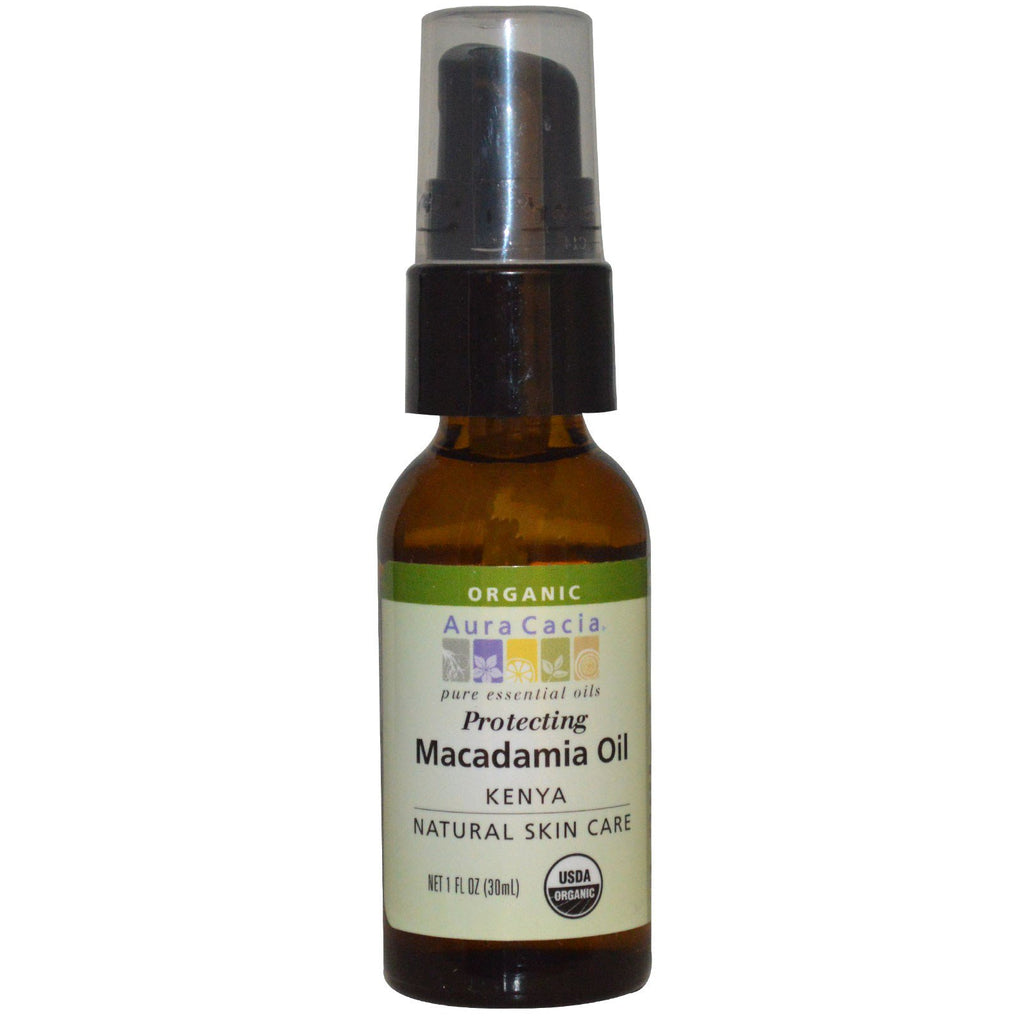 Aura Cacia, Cuidado natural de la piel, Aceite de macadamia, 1 fl oz (30 ml)