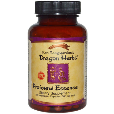 Dragon Herbs, 奥深いエッセンス、500 mg、植物性カプセル 100 粒