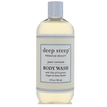 Deep Steep, ครีมอาบน้ำ, มะพร้าวบริสุทธิ์, 17 ออนซ์ (503 มล.)